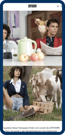 Mobile online shop from "drykorn"